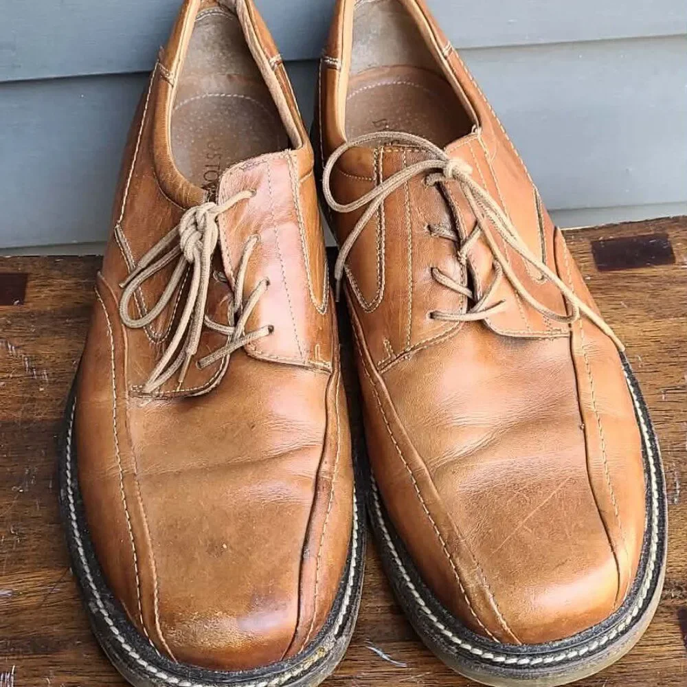Bostonian Men's Leather Lace Up Almond Toe Dress Shoe 12 M